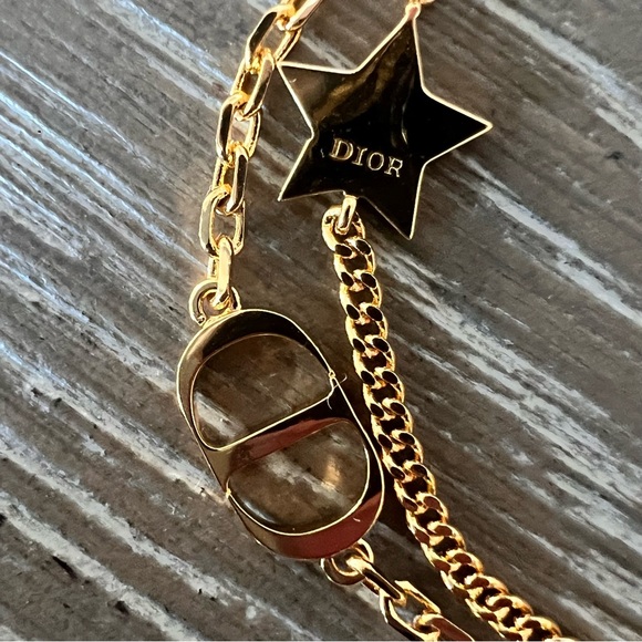 Dior Petit CD Crystal Star Charm Double Chain Bracelet - Picture 4 of 16